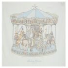 Baby Boys Ivory & Blue Carousel Swaddle Blanket, 1, hi-res