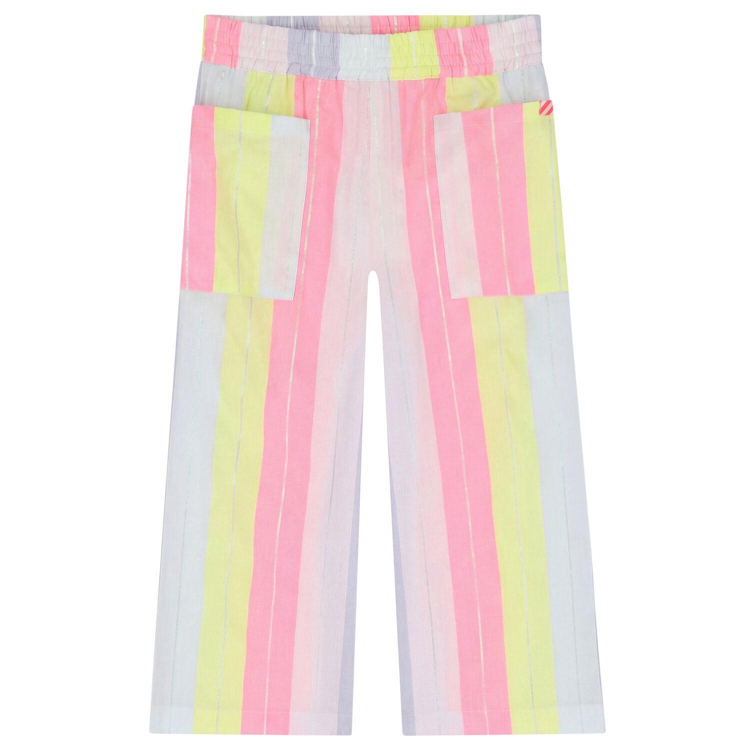 Girls Multi-Coloured Stripes Trousers, 1, hi-res