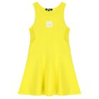 Girls Yellow Logo Sleeveles Dress, 1, hi-res