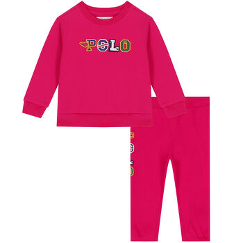 Baby Girls Pink Logo Tracksuit