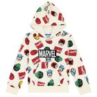 Boys Ivory Marvel Hooded Top, 1, hi-res
