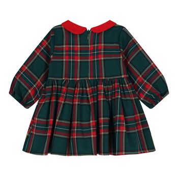 Baby Girls Green & Red Tartan Dress