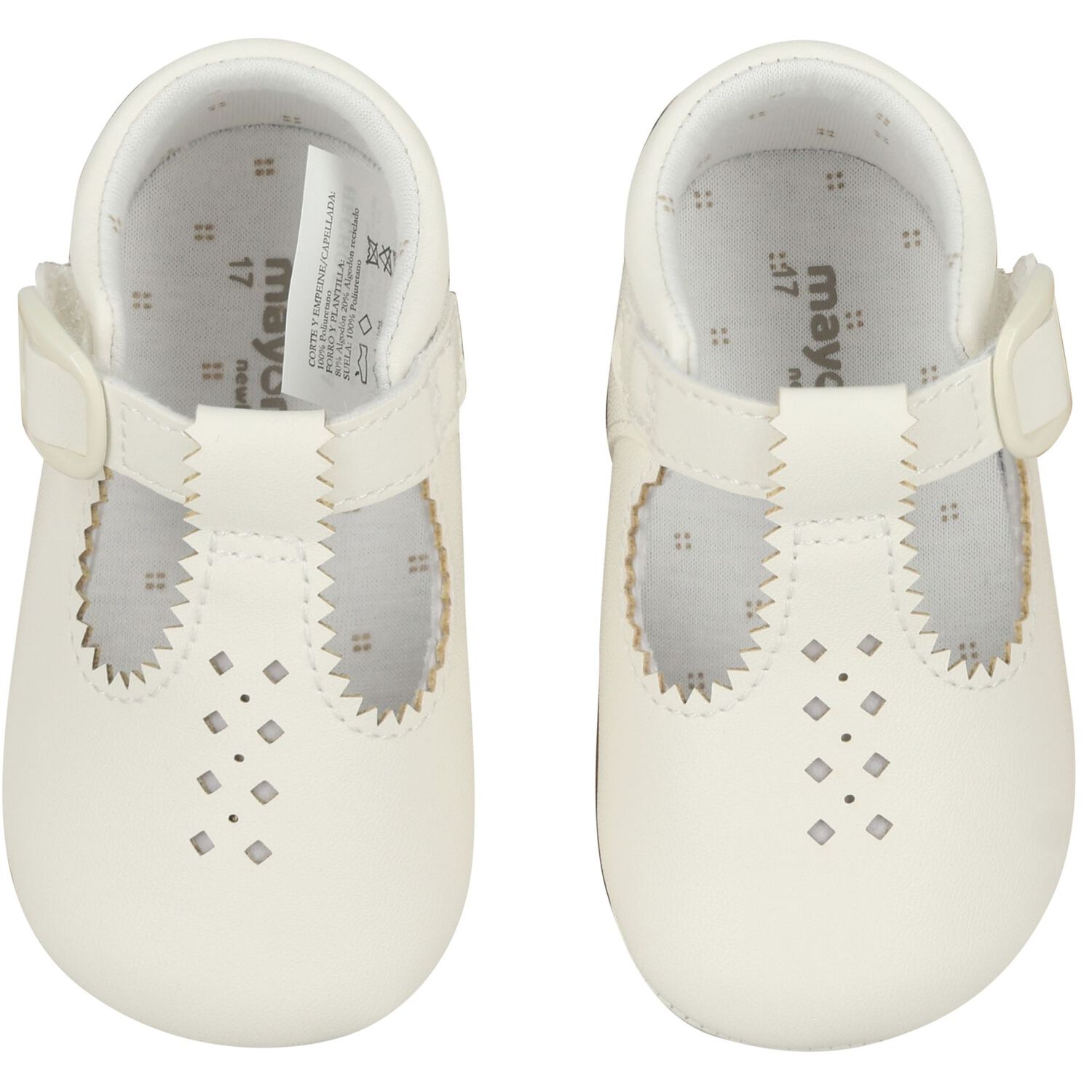 Ivory Leather Pre Walker Shoes, 2, hi-res
