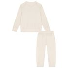Boys Beige Elephant Logo Tracksuit, 1, hi-res