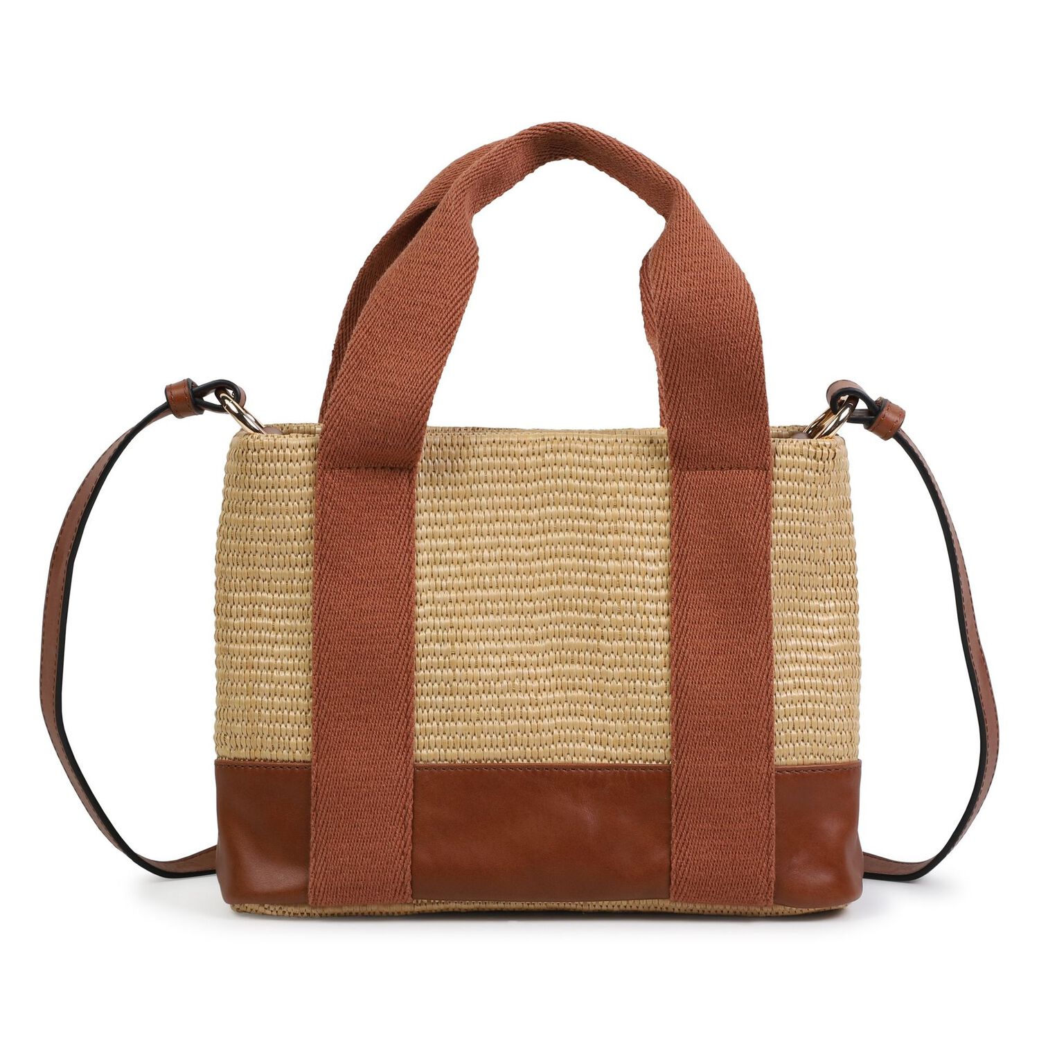 حقيبة يد للبنات بالشعار باللون البيج  , 1, hi-res