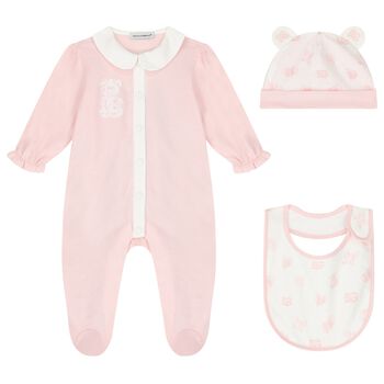 Baby Girls Pink Babygrow Gift Set