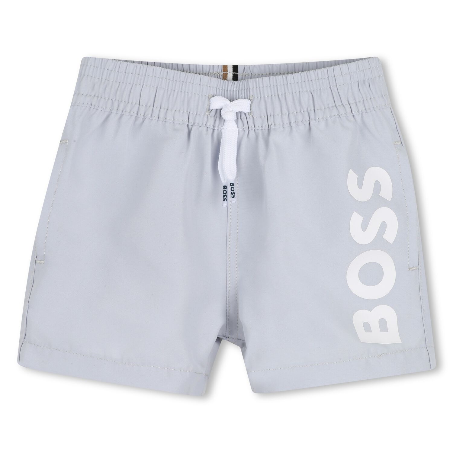 Younger Boys Blue Logo Swim Shorts, 2, hi-res