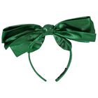 Girls Metallic Green Bow Headband, 1, hi-res