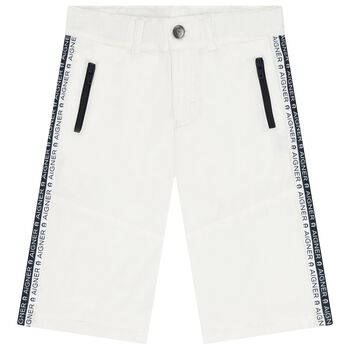 Boys White Logo Shorts