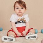 Younger Girls White Logo Shorts Set, 2, hi-res