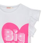Girls White Heart T-Shirt, 1, hi-res