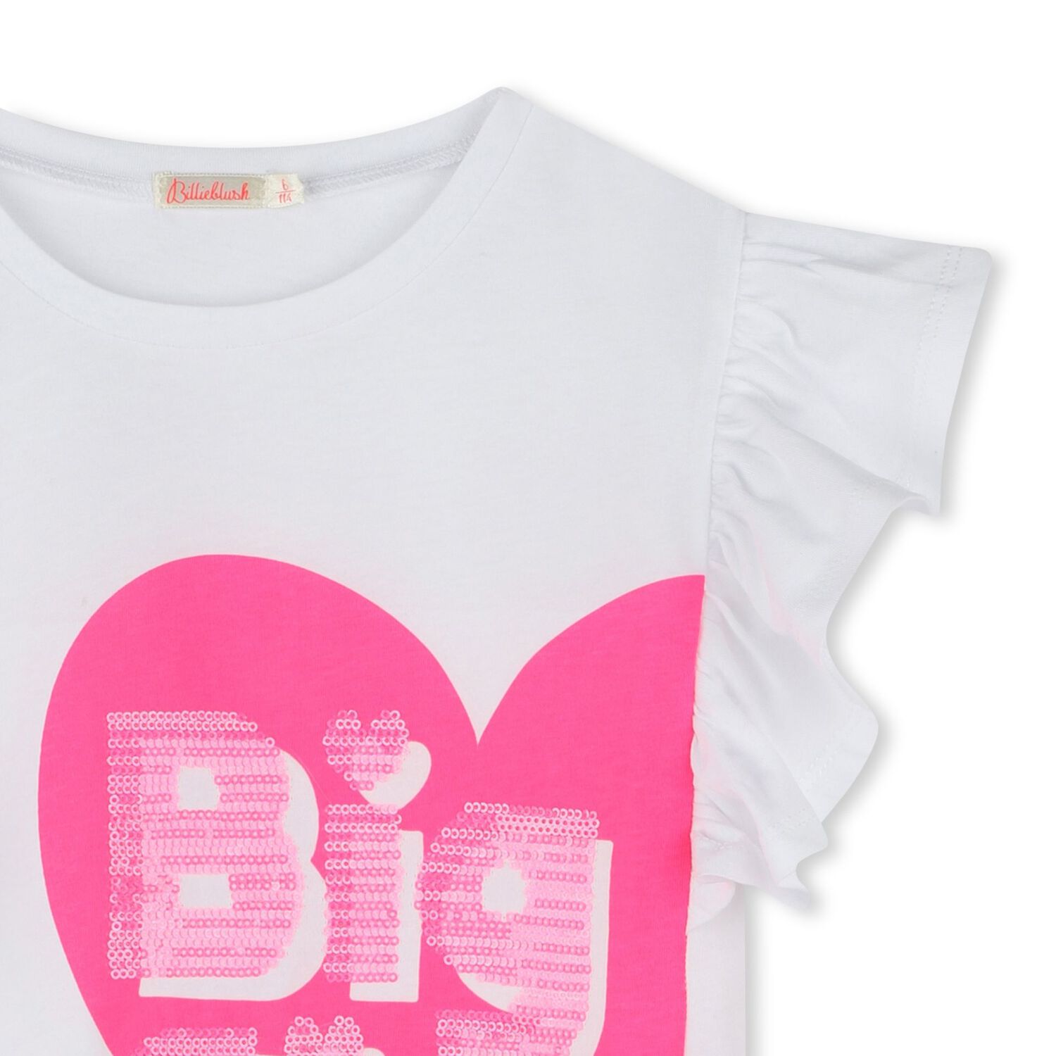 Girls White Heart T-Shirt, 1, hi-res image number null