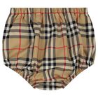 Baby Girls Beige Check Dress Set, 1, hi-res