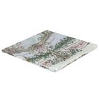 طقم هدية قماط ومريلة مزخرفة باللون العاجى والأزرق, 1, hi-res