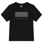 Boys Black Logo T-Shirt, 3, hi-res