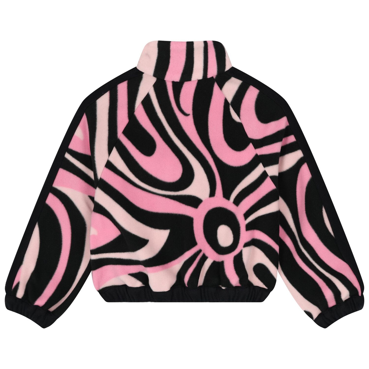 Girls Pink & Black Vortice Zip Up Top , 1, hi-res