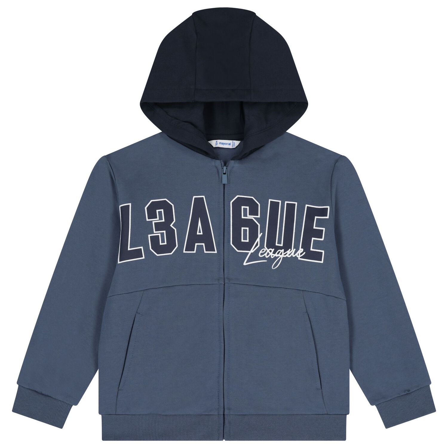 Boys Blue & Navy Blue Tracksuit Set (3 Piece), 2, hi-res