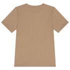 Boys Beige Logo T-Shirt, 3, hi-res
