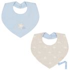 Baby Boys Blue & Beige Waterproof Bib Set ( 2-Pack ), 2, hi-res