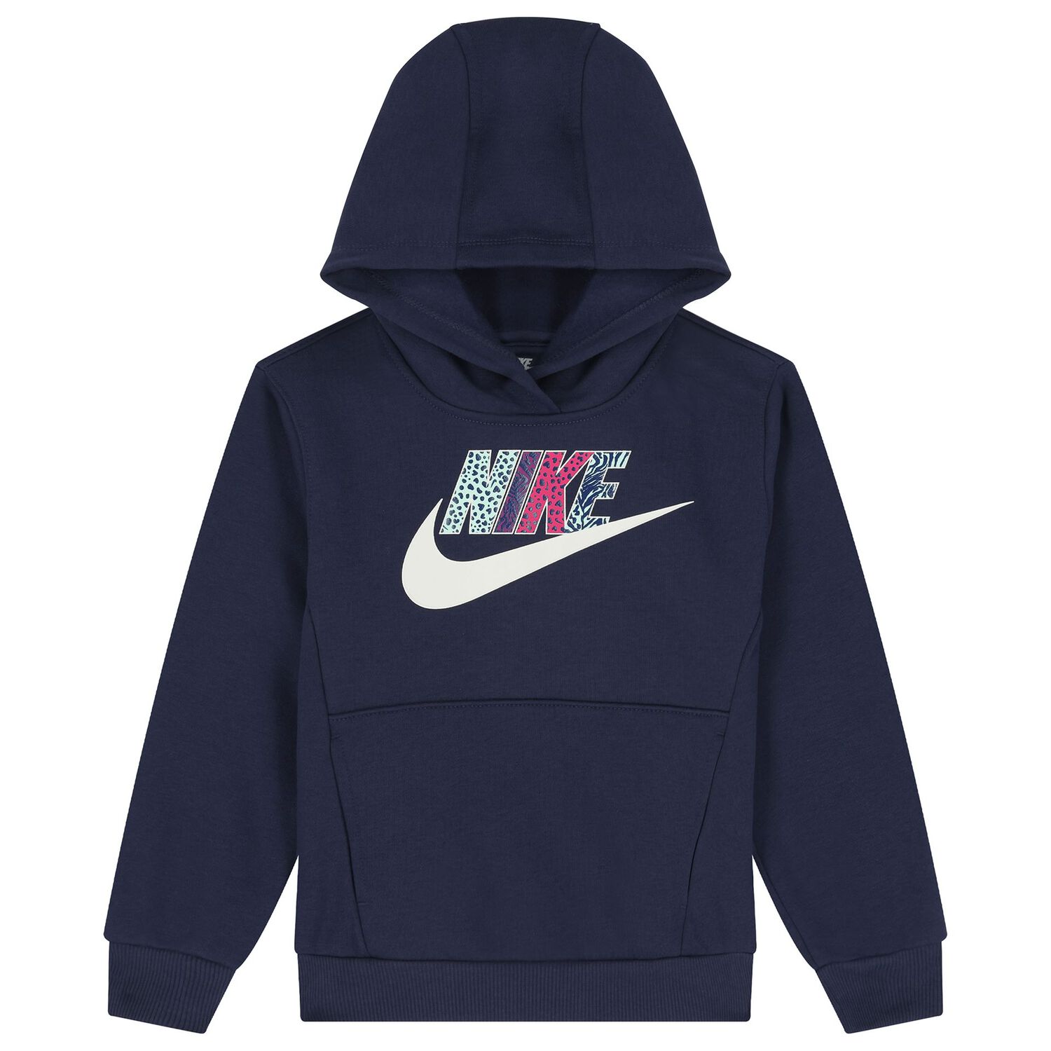 Girls Blue Logo Hooded Top, 2, hi-res