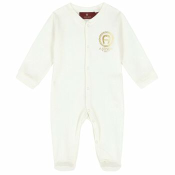 Ivory & Gold Logo Babygrow