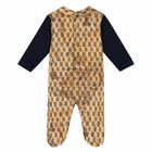 Baby Boys Navy & Beige Geo Map Babygrow, 1, hi-res