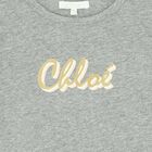 Girls Grey Logo Top, 1, hi-res