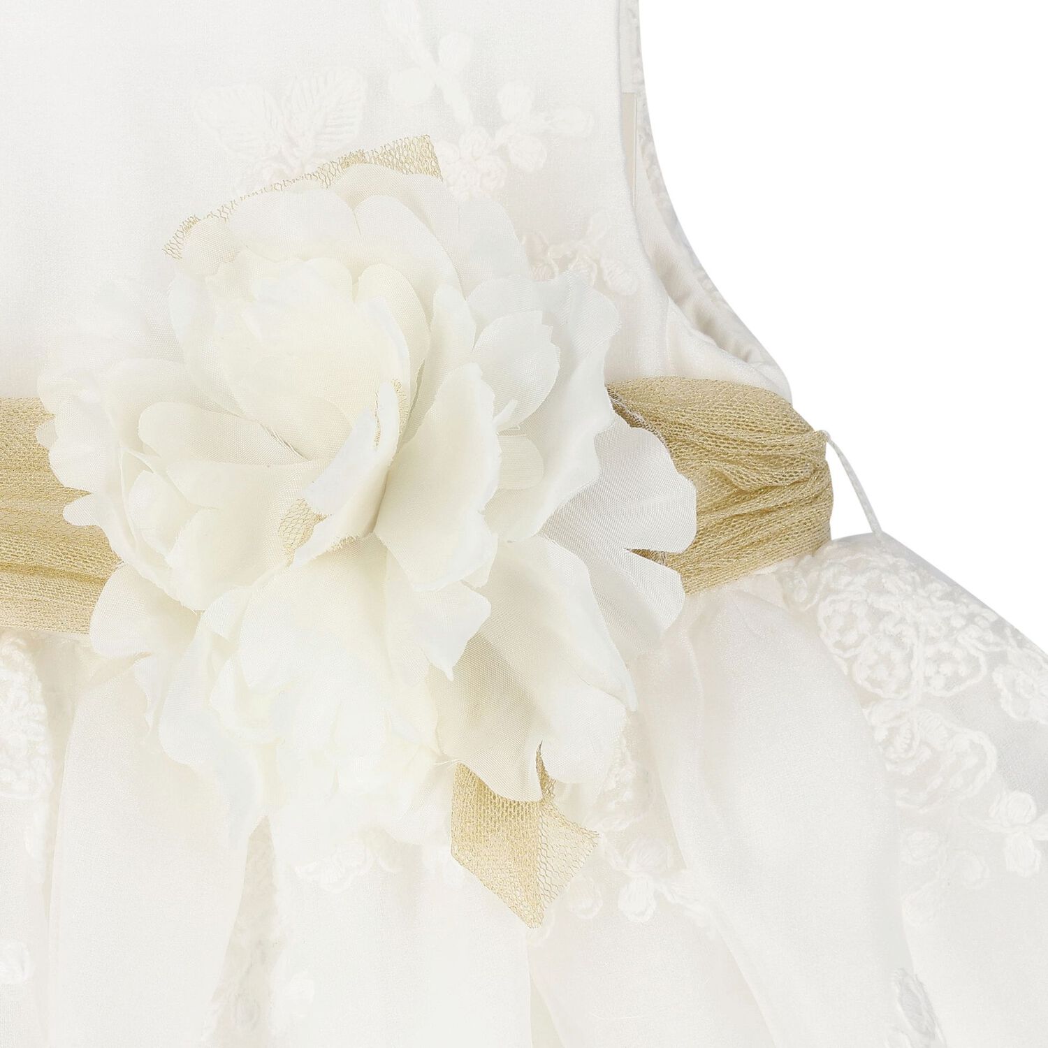 فستان بنات بطبعة الزهور باللون الأبيض, 1, hi-res