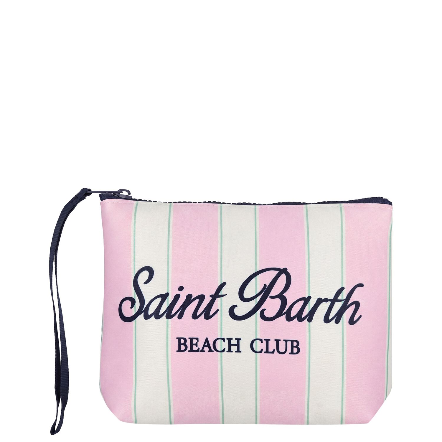 Girls Ivory & Pink Striped Aline Logo Pouch ( 15cm ), 1, hi-res