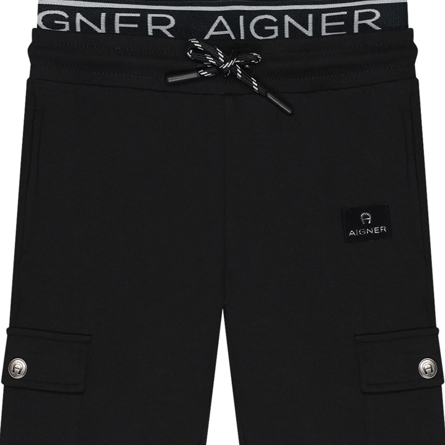 Boys Black Logo Joggers, 1, hi-res