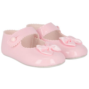 Baby Girls Pink Leather Pre Walker Shoes