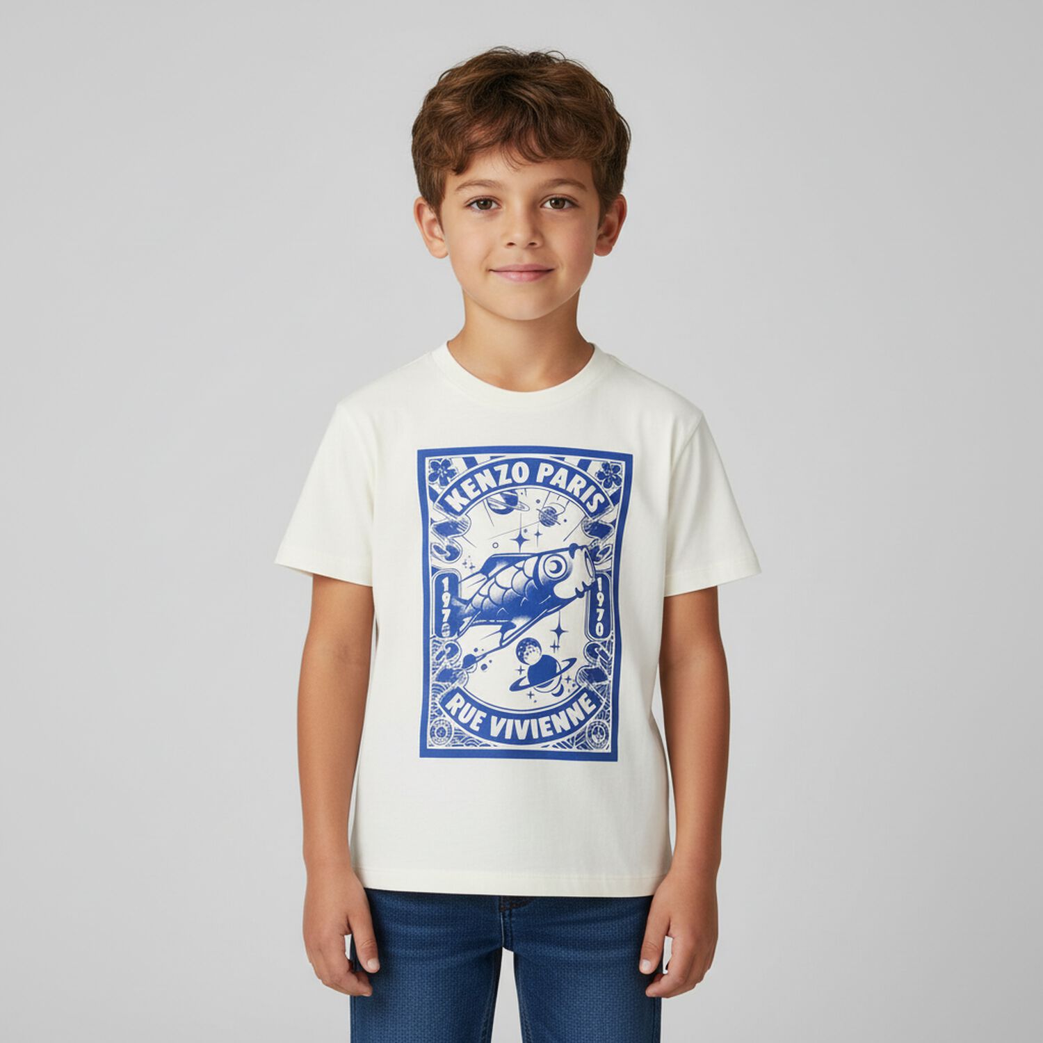 Boys White Logo T-Shirt, 1, hi-res