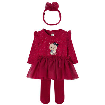 Baby Girls Red Swan Dress Set