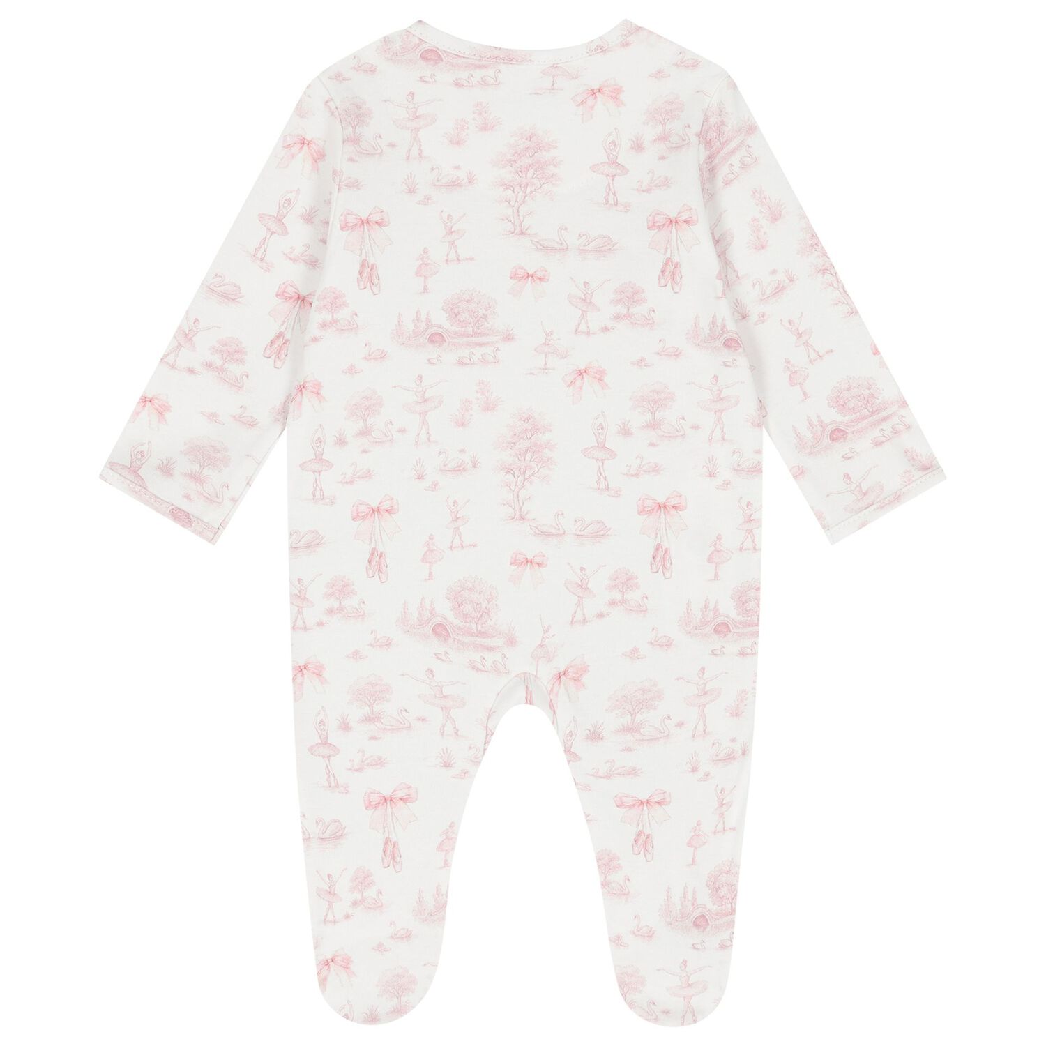 Baby Girls White & Pink Swan Babygrow Gift Set , 1, hi-res