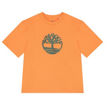 Boys Orange Logo T-Shirt