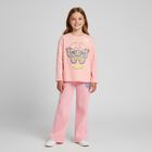 Girls Pink Butterfly Long Sleeve Top, 1, hi-res