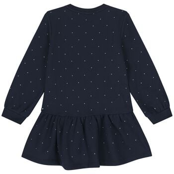 Girls Navy Blue Embellished Dress
