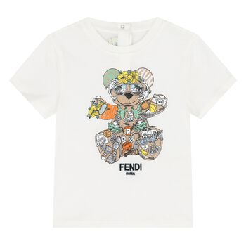 Younger Boys Ivory Teddy Bear T-Shirt