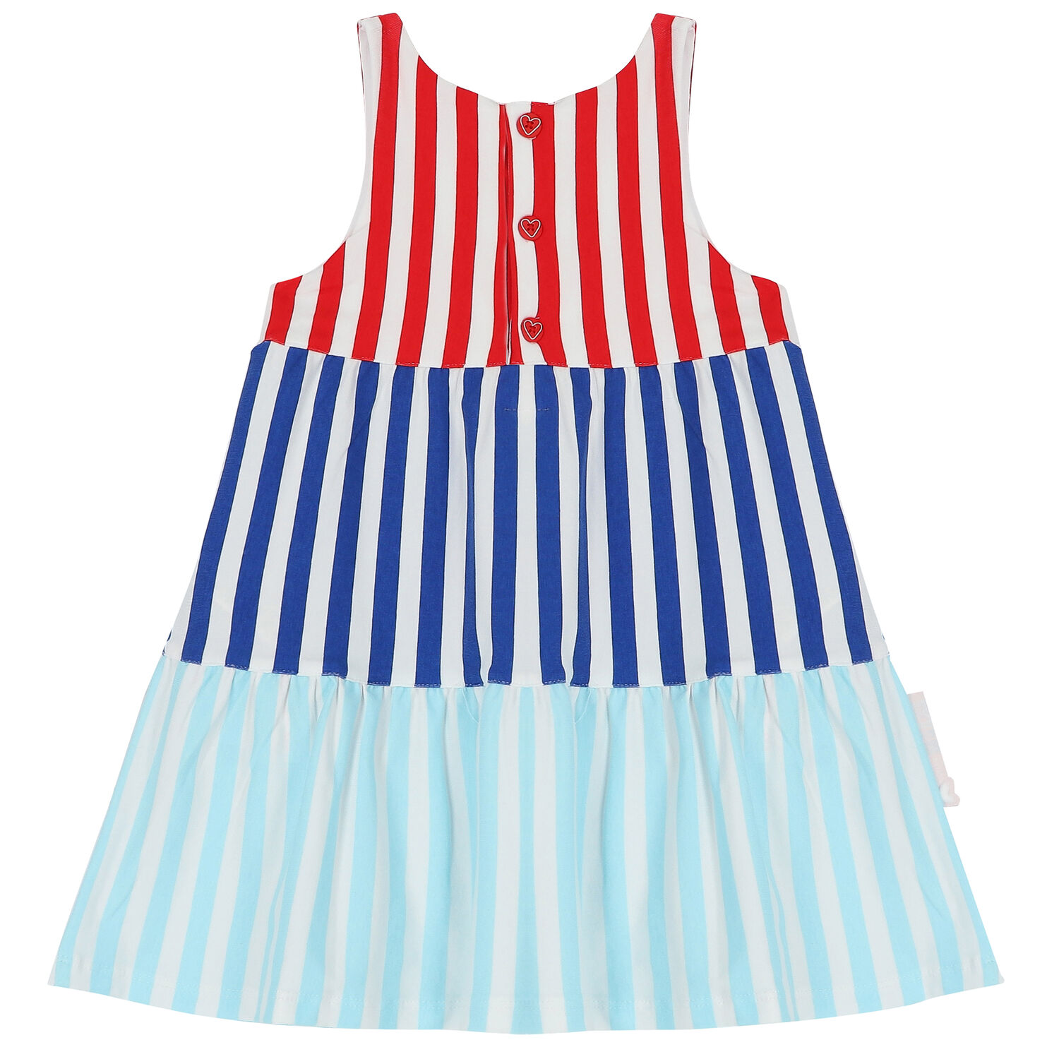 Girls Red, White & Blue Striped Dress, 1, hi-res image number null