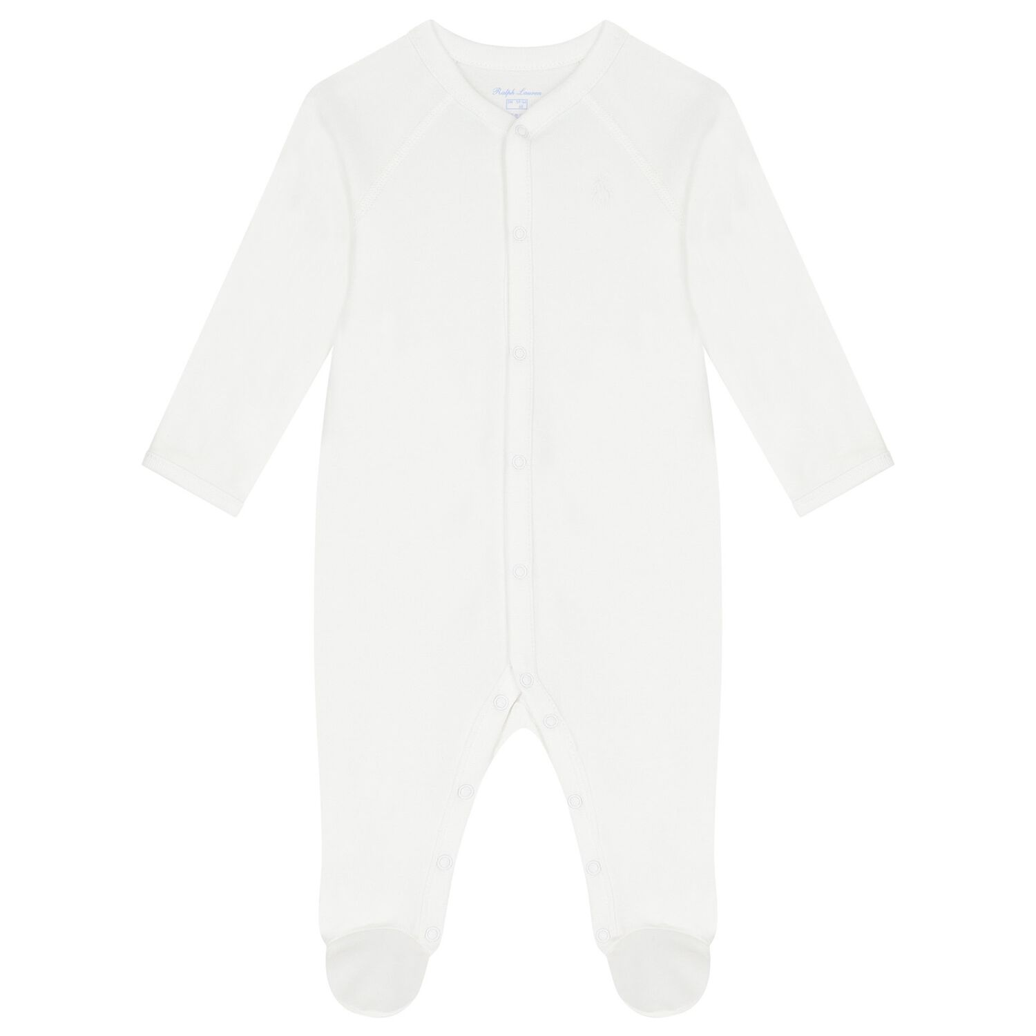 White Cotton Logo Babygrow, 1, hi-res