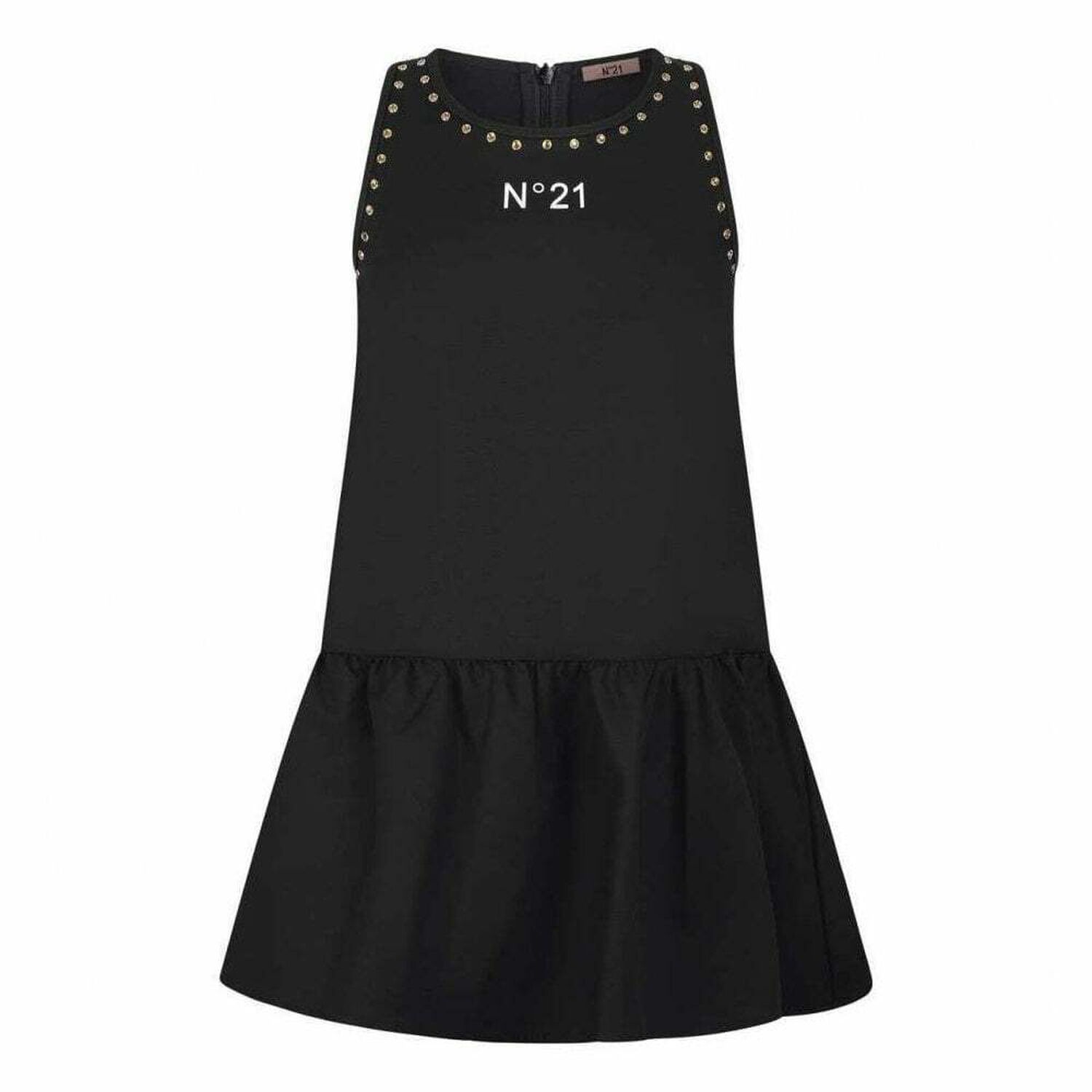 Girls Black Cotton Dress, 1, hi-res image number null