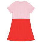 فستان بطبعة الزهور باللون الأحمر للبنات, 1, hi-res