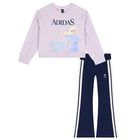 طقم ليجينز للبنات بطبعه ديزنى باللون الكحلى والبنفسجى , 1, hi-res