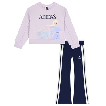 طقم ليجينز للبنات بطبعه ديزنى باللون الكحلى والبنفسجى 