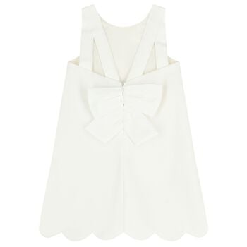 فستان باللون الأبيض مزهر للبنات