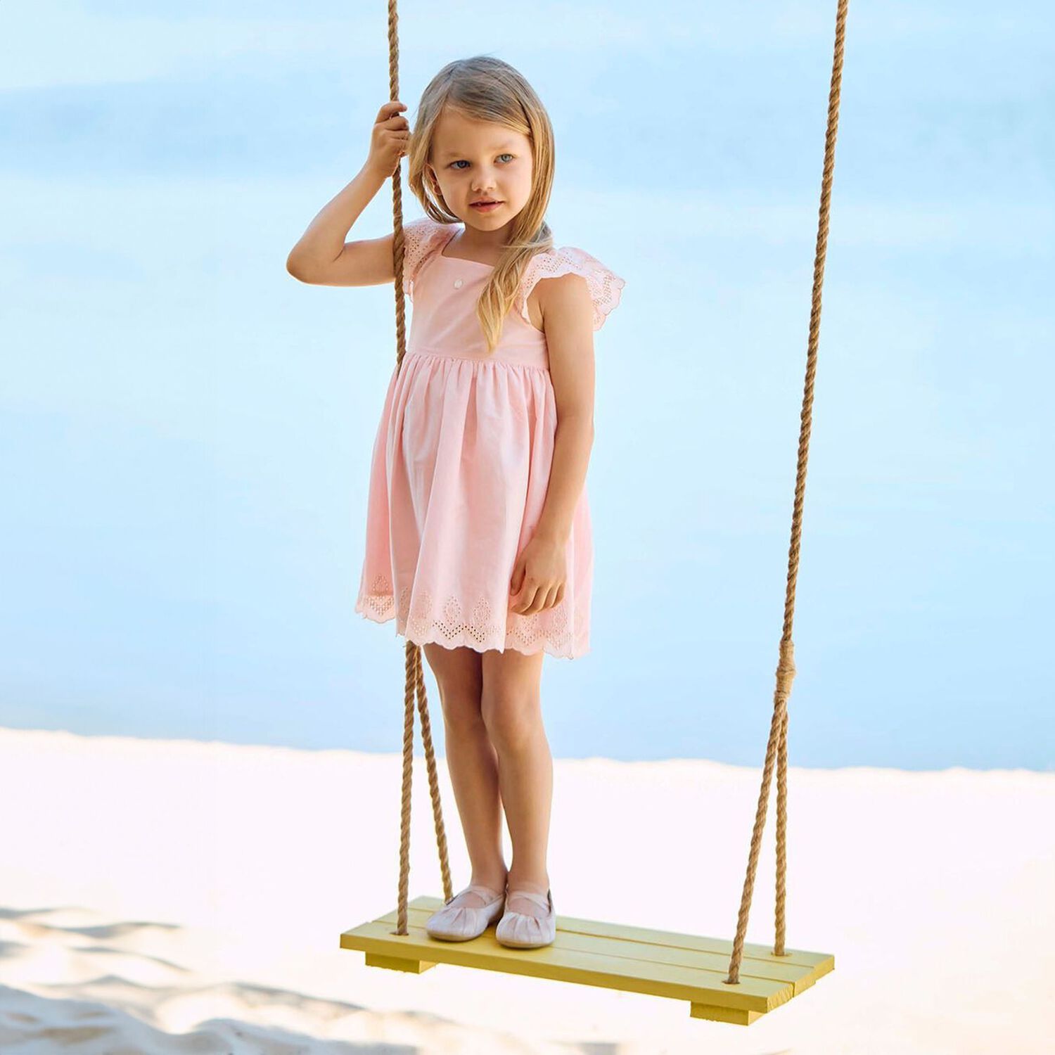 فستان مطرز للبنات باللون الوردى , 2, hi-res