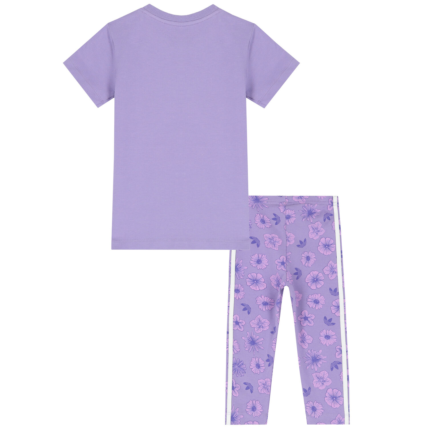 Baby Girls Purple Floral Logo Leggings Set, 1, hi-res image number null