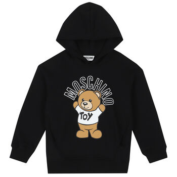 Black Teddy Logo Hooded Top