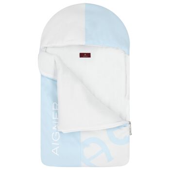 Baby Boys White & Blue Logo Nest