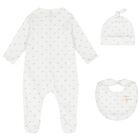 White Silver Moon Babygrow Gift Set (3 Piece), 1, hi-res